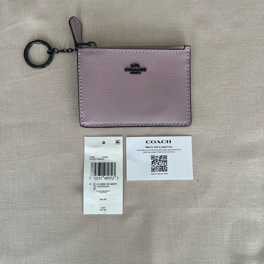 Coach Mini Skinny ID Case Iced Purple